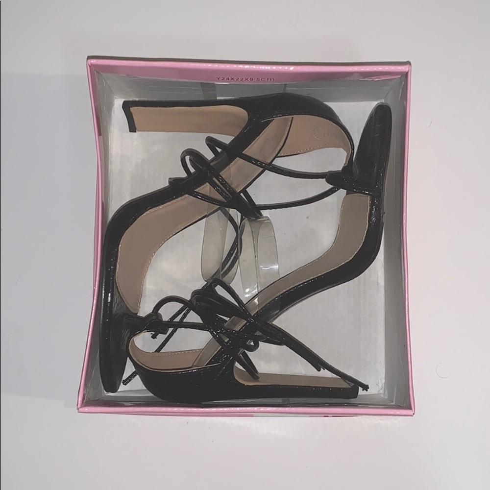Black Croc Heels US size 10